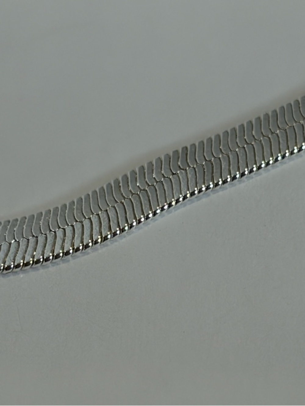 925 Sterling Silver Herringbone Chain Necklace -Unisex - Picture 9 of 11